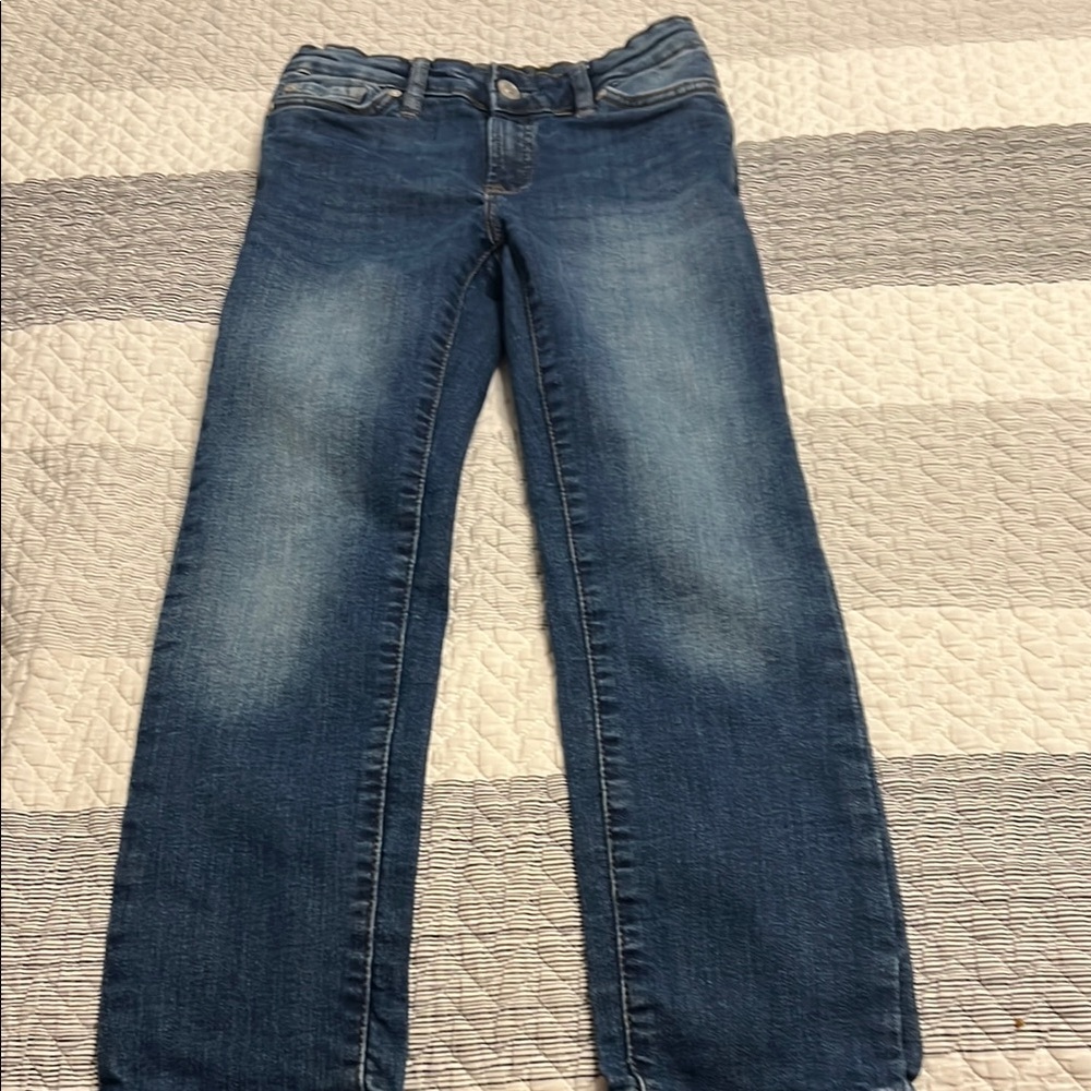 7 For All Mankind Blue Straight-Leg Jeans with Subtle Fading